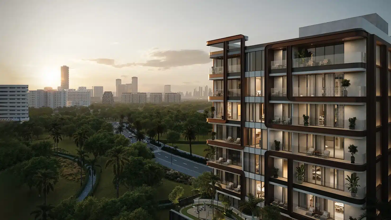 Modern residential development in Dubai representing boutique mid-market projects such as those found in Arjan